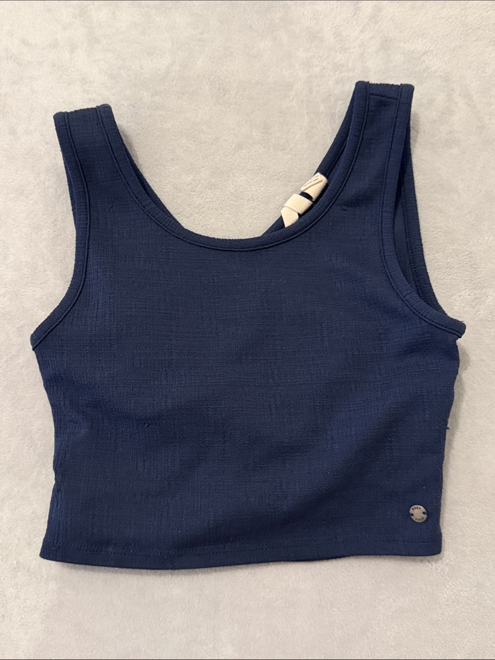 Roxy Navy Ribbed Crop Tank Top